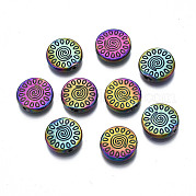 Rack Plating Rainbow Color Alloy Beads PALLOY-S180-362