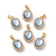 Овальные подвески из латуни с микропаве и прозрачным фианитом KK-M270-38G