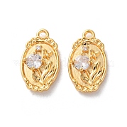 Латунные микропаве прозрачные подвески с фианитом KK-L221-005G