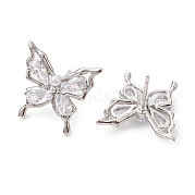 Серьги-гвоздики в форме бабочки из латуни EJEW-M245-07P