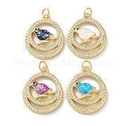 Латунные микропаве прозрачные подвески с фианитом KK-C045-43G
