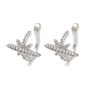 Серьги-каффы из латуни с микропаве и кубическим цирконием EJEW-C086-13P
