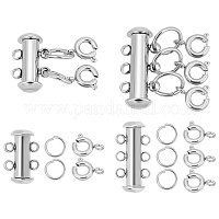 10 Sets Stainless Steel Slide Lock Clasps Tube Necklace Multilayer Chain  Clasp Connectors 2 Strands Jewelry Clasps for Necklace Bracelet Jewelry  Findings 15x10x6.5mm Hole 1.8mm 