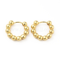 Orecchini a cerchio da donna in ottone con perline a sfera&nbsp;EJEW-B013-05