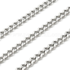 Catene a maglie in acciaio inossidabile chirurgico 316l, senza saldatura, con la bobina, platino, 6x4.5x1.2mm