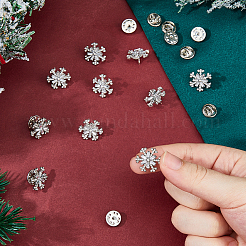 10 épingle à revers en alliage de strass en forme de flocon de neige&nbsp;JEWB-FH0002-52