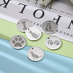 12 pz 6 pendenti per animali domestici in acciaio inossidabile 304&nbsp;STAS-CJ0001-139