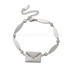 Bracelets à maillons ovales en acier inoxydable 304&nbsp;BJEW-U030-01P