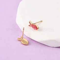 Pendientes de pez esmaltado de latón&nbsp;EJEW-I322-07G