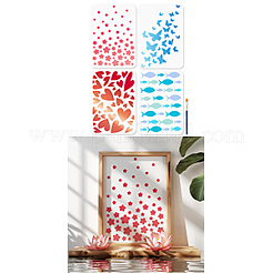 4 pz 4 stili pet scava fuori disegno pittura stencil&nbsp;DIY-WH0411-590