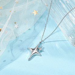 Colliers avec pendentif en chaîne en alliage étoilé pour femmes&nbsp;NJEW-JN05039