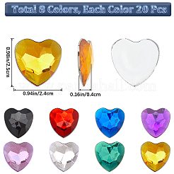 160 Stück 8 Farben Acryl-Strass-Cabochons&nbsp;MACR-GF0001-05