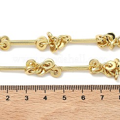 Halskette aus Messing mit Gliederkette und Scheibenperlen für Damen&nbsp;NJEW-G196-01G