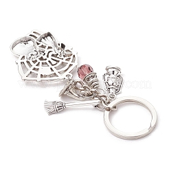 Porte-clés en alliage de zinc et verre K9 de style tibétain pour Halloween&nbsp;KEYC-JKC01237