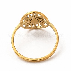 Anello da dito a forma di sole cavo in acciaio inossidabile 201 per donna&nbsp;RJEW-K239-09G