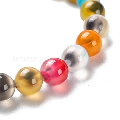 Bracelets extensibles unisexes en sucre naturel coeur agate&nbsp;BJEW-K097-01A-06