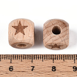 Perline in legno di faggio incise&nbsp;WOOD-N015-08A