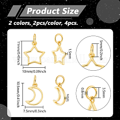 4 pz 2 stili 925 ciondoli cavi in argento sterling&nbsp;STER-PH0004-71