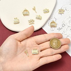 10 Stück 5 Stile Messing Micro Pave klare Zirkonia Anhänger&nbsp;KK-CJ0004-26G