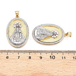 Colgantes de latón con micropavé de circonitas cúbicas y perlas de imitación ABS&nbsp;KK-T070-21G