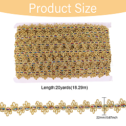 Ruban de bordure en dentelle à paillettes en polyester de 20 mètre&nbsp;OCOR-WH0082-340A