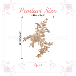 Blumen-Polyester-Stickerei zum Aufnähen von Applikationen&nbsp;PATC-WH0020-33A