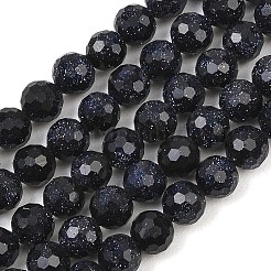 Chapelets de perles en pierre d'or bleue synthétique&nbsp;GG-CBA199E-F02-6mm