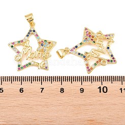 Ottone micro spianare pendenti zirconi&nbsp;KK-D232-20G-04