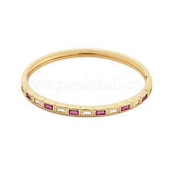 Gestellplattierte Messing-Armreifen mit Mikropavé-Kubikzirkonia für Damen&nbsp;BJEW-G730-01G-02
