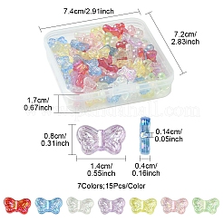 105 Stück 7 Farben UV-Beschichtung schillernde transparente Acrylperlen&nbsp;OACR-FS0001-88
