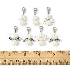 14 pz 7 stili di decorazioni pendenti in plastica ABS con perle finte e lega&nbsp;HJEW-FS00042-02