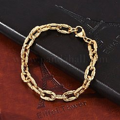 Bracciali a catena in acciaio inossidabile 304 per donna e uomo&nbsp;BJEW-F488-33G