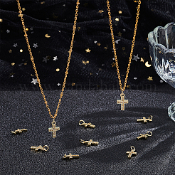 12 breloques en laiton micro pavé de zircone cubique&nbsp;KK-UN0005-12