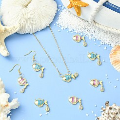 8 pièces 2 couleurs laiton micro pavé pendentifs zircone cubique&nbsp;KK-CJ0004-32