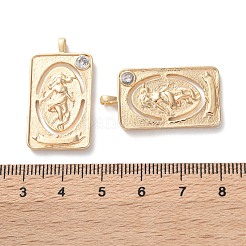 Pendentifs avec zircon cubiques à micro-pavés en laiton&nbsp;KK-C079-04G