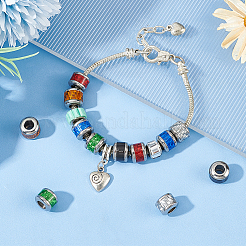 12 Stück 6 Farben 304 Edelstahl European Beads&nbsp;STAS-UN0059-68