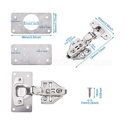 8 Scharnierstück aus Edelstahl 304 und 2 Hydraulikscharniere&nbsp;FIND-SW0001-03