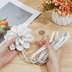 Cinturones de cintura con nudo de corbata de cuero sintético con flores 3D&nbsp;AJEW-CY0002-87C
