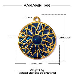 304 Edelstahl-Emaille-Anhänger&nbsp;STAS-OY016-62G