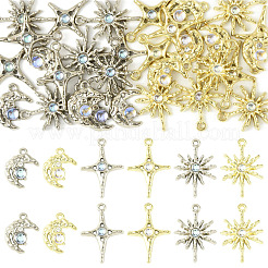 15 Stück 3 Stile Legierung & Harz Anhänger&nbsp;FIND-YW0011-15G
