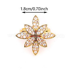 Messing Micro Pave Zirkonia Manschette offene Ringe&nbsp;WG0A005-01
