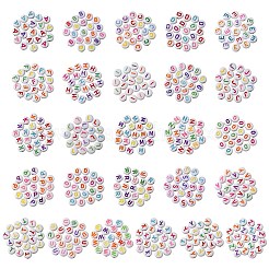 520 stücke 26 stil handwerk acryl horizontale loch buchstaben perlen&nbsp;SACR-YW0001-50