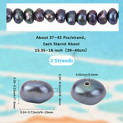2 brins de perles de culture d'eau douce naturelles brins&nbsp;PEAR-SC0001-29