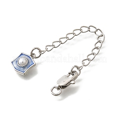 Emembouts de perles imitation abs en laiton avec chaîne&nbsp;KK-K398-10P