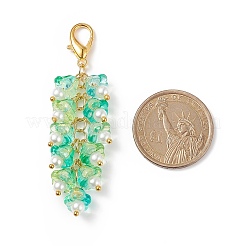 Décorations de pendentif en verre de fleur de trompette&nbsp;HJEW-JM00800-05