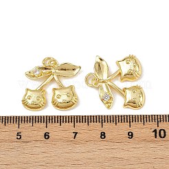 Pendentifs avec zircon cubiques à micro-pavés en laiton&nbsp;KK-H072-10G