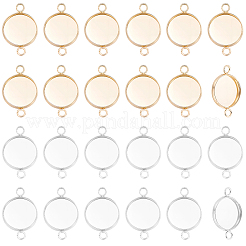 30 pièce de 2 couleurs de supports de connecteur de cabochon en acier inoxydable 201&nbsp;STAS-BBC0011-20B