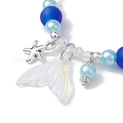 5 Stück 5-farbiges Glas- und ABS-Kunststoff-Imitationsperlen-Stretch-Armband-Set&nbsp;BJEW-JB09747-S