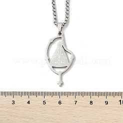201 acier inoxydable nossa senhora aparecida vierge pendentif boîte chaîne colliers&nbsp;NJEW-H055-07P