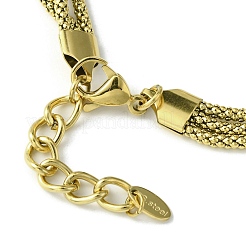 Pulsera multihilo de triple capa con cadenas de palomitas de maíz de acero inoxidable 304&nbsp;BJEW-Q775-09G